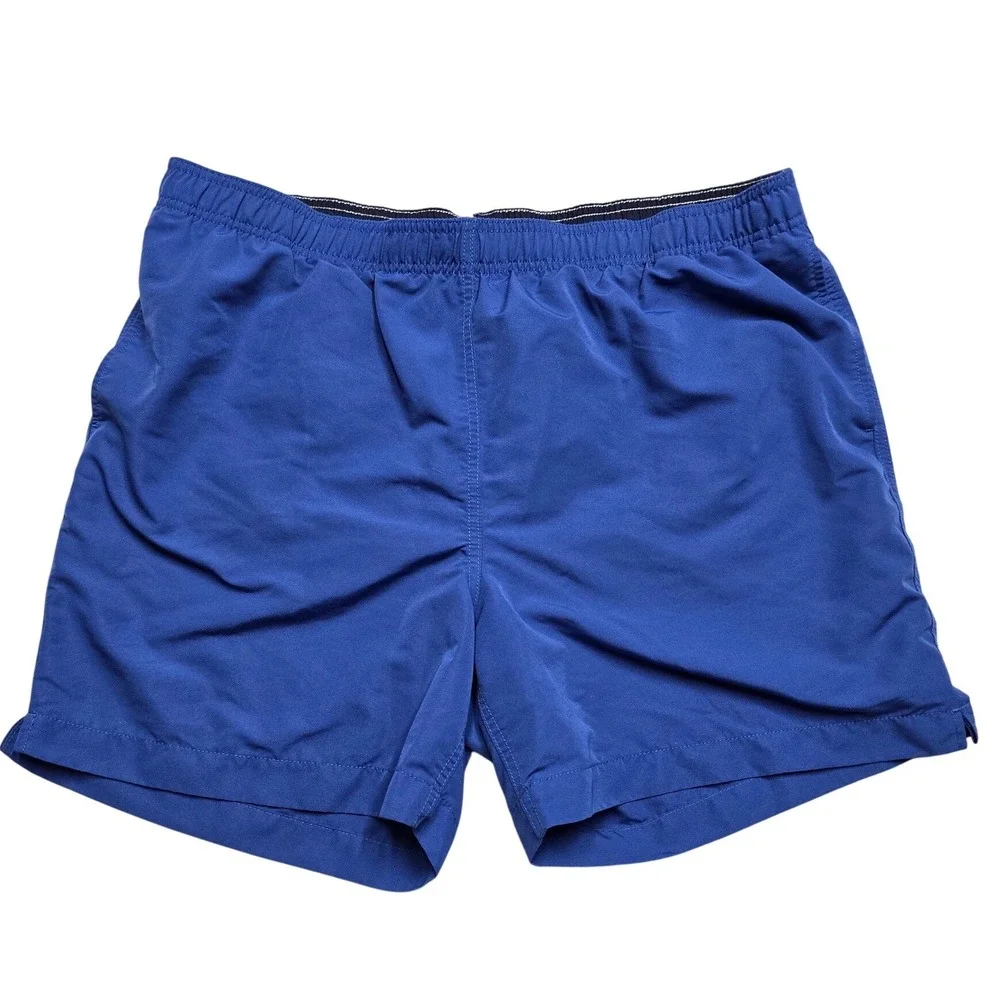 Lands End Mens XL Blue Swim Trunks Mesh Lined Pockets Board Shorts 40-42